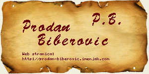 Prodan Biberović vizit kartica
